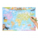 Карта-раскраска Чудеса со всего света (70х50 см)