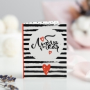 Шоколадная мини-открытка Люблю тебя (черно-белая с красным сердечком)
