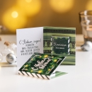 Шоколадная мини-открытка С Новым годом (еловые ветви на зеленом)
