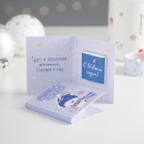 Шоколадная мини-открытка В Новый год для тебя (голубая с мишкой)
