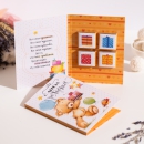 Шоколадная открытка С днем рождения (мишка с тортом, на белом)
