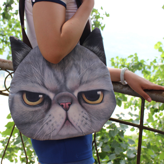 Плюшевая мягкая сумка Кошка через плечо